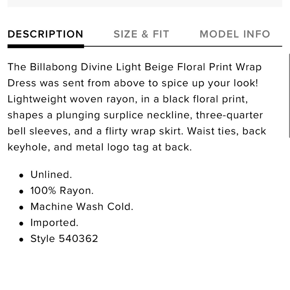 Billabong Divine Boho Floral Wrap Dress - Picture 15 of 15